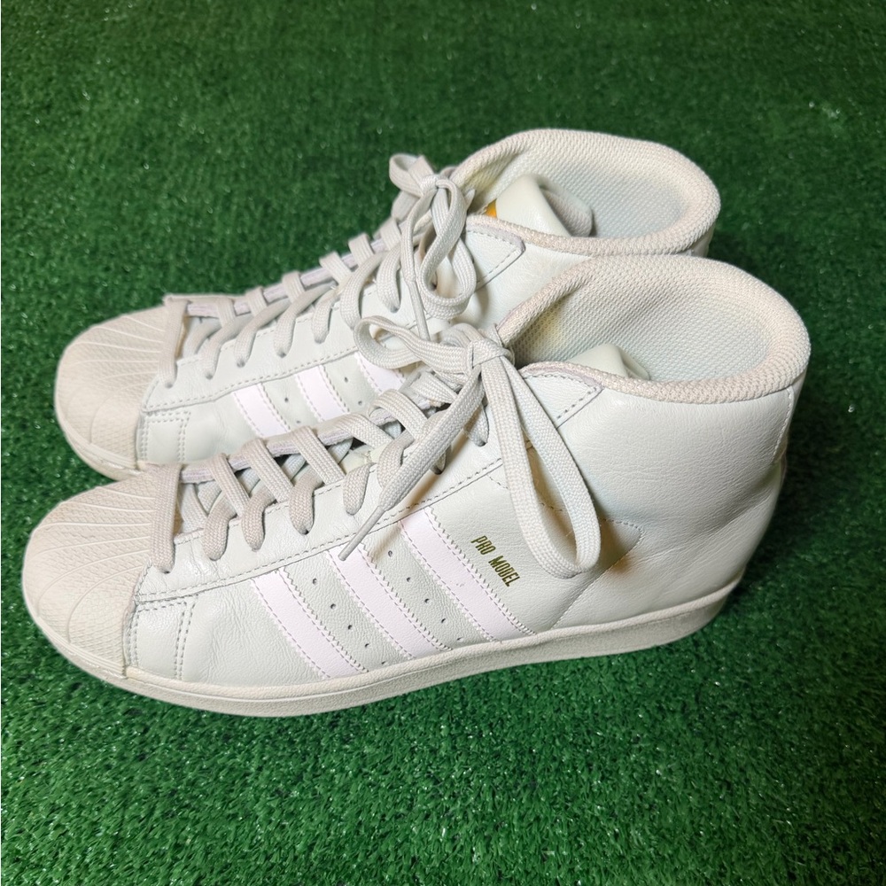 adidas Pro Model High Top Women’s Sneakers Sz 7 - Mint / Linen Green Shell Toe